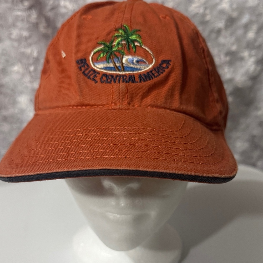 Vintage Orange Belize Central America Cap